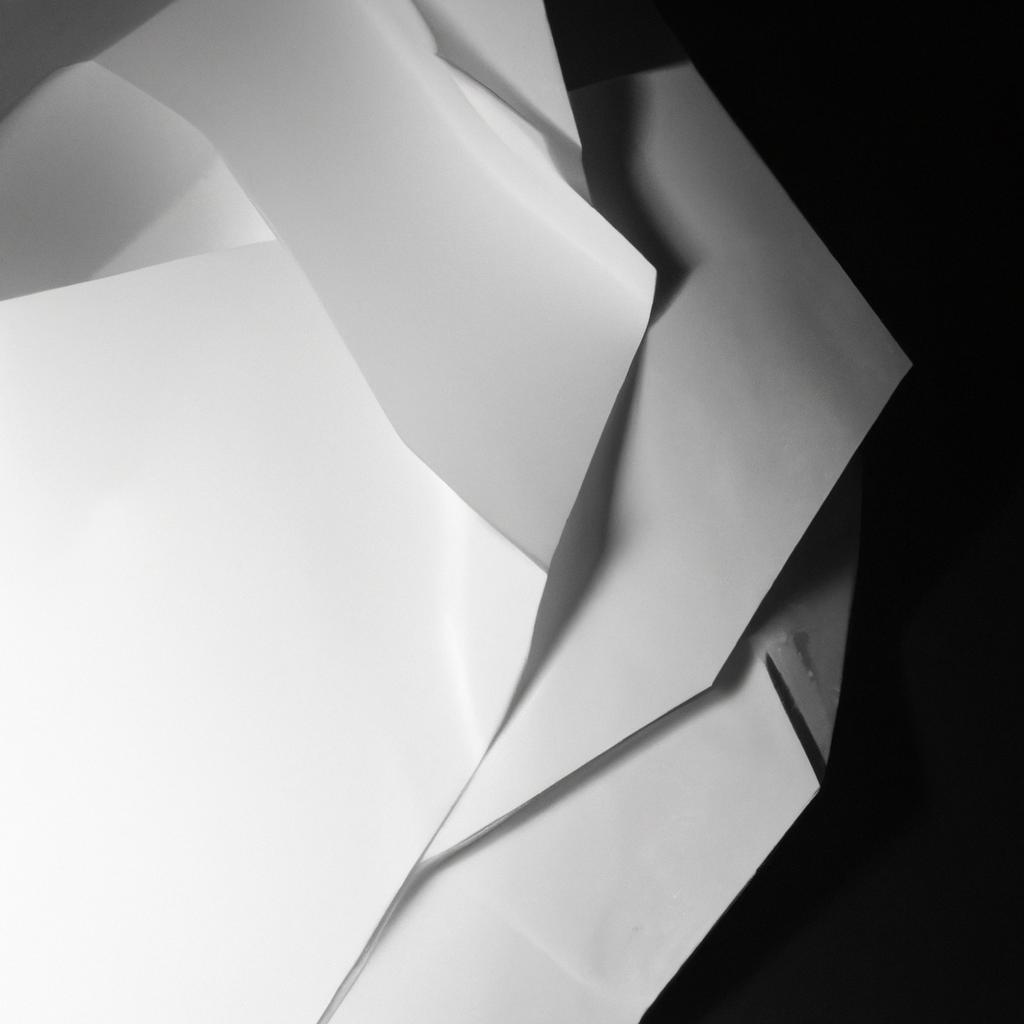 Vue de dessus d’un origami minimal, texture papier, ombres douces, studio artisanal